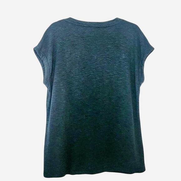 Jessica Simpson V-neck short sleeve T-shirt dark green relaxed fit size M - Picture 6 of 8